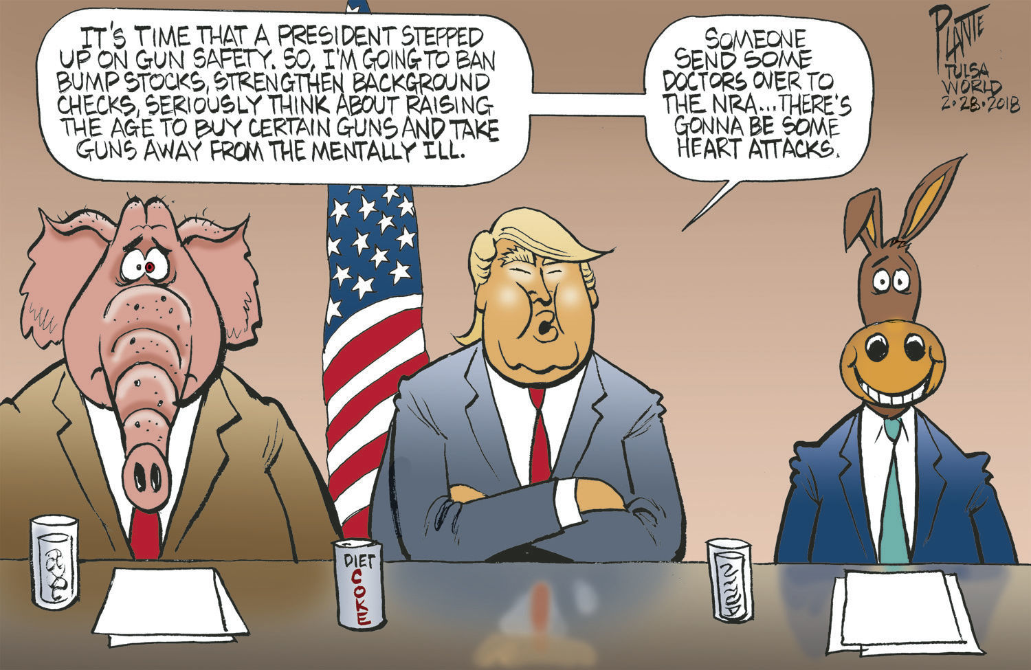 Bruce Plante Cartoon: Trump and guns